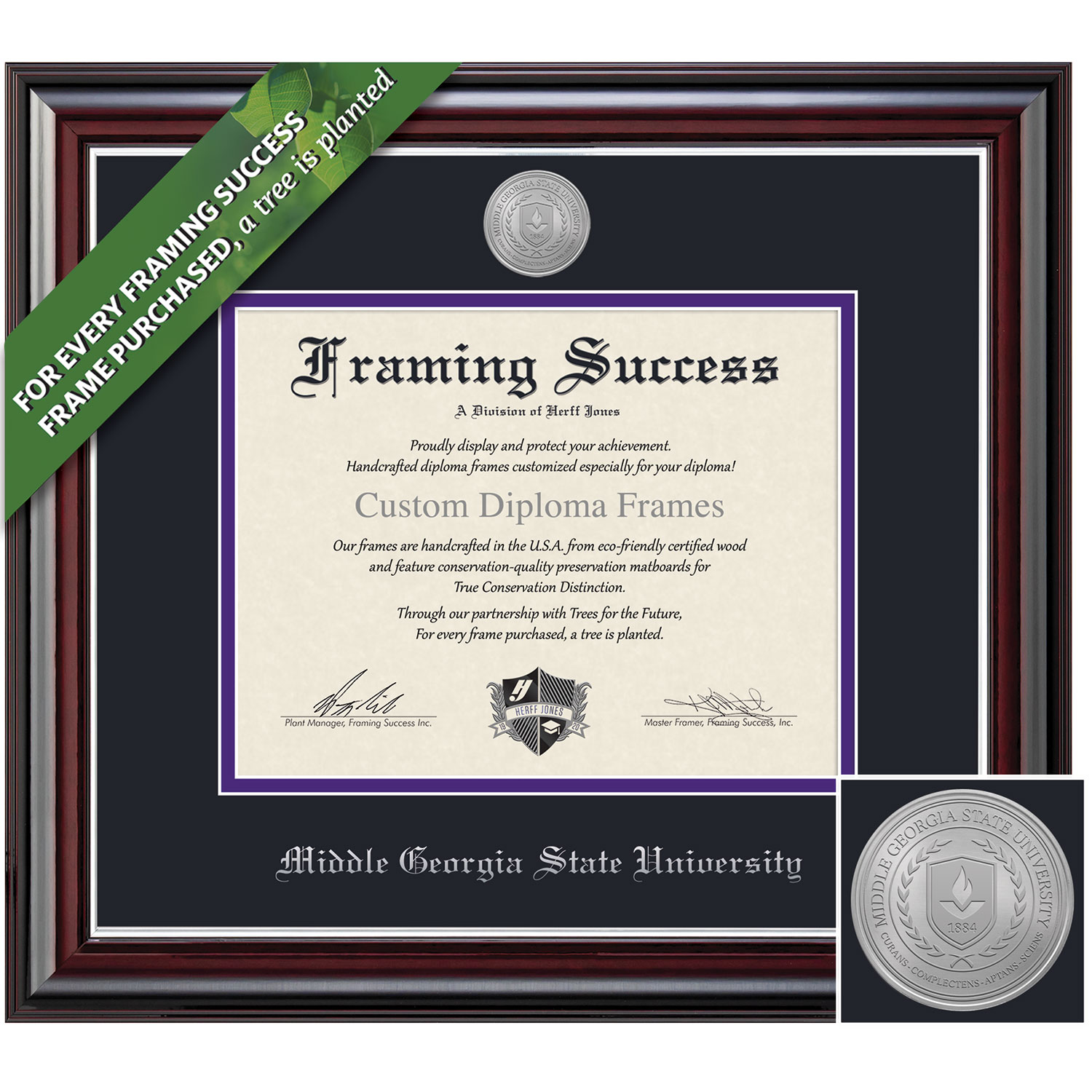 Framing Success 8.5 x 11 Jefferson Silver Medallion Associates, Bachelors Diploma Frame