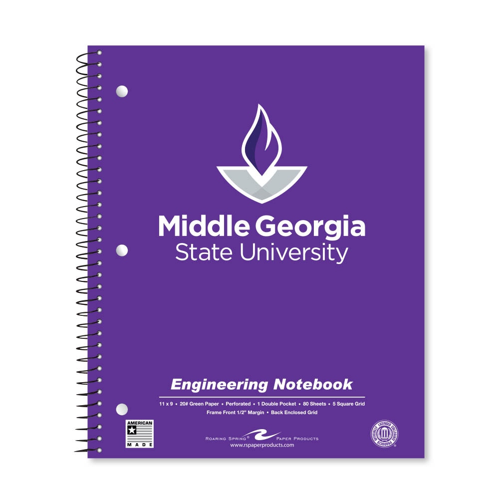 School Spirit Engineering Notebook, Green Tint 20# Paper with 1 Double Pocket