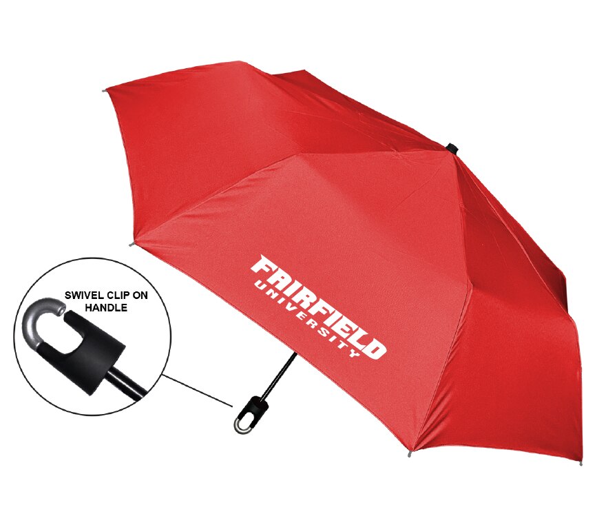 "Storm Clip" Mini Folding Emblematic Solid Umbrella 42" Coverage