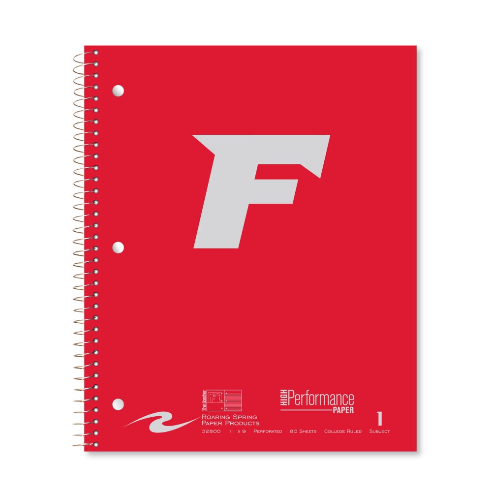 Roaring Premium 1 Subject Notebook, 8.5x11 College Ruled 20lb Paper, Pressboard Foil Cover