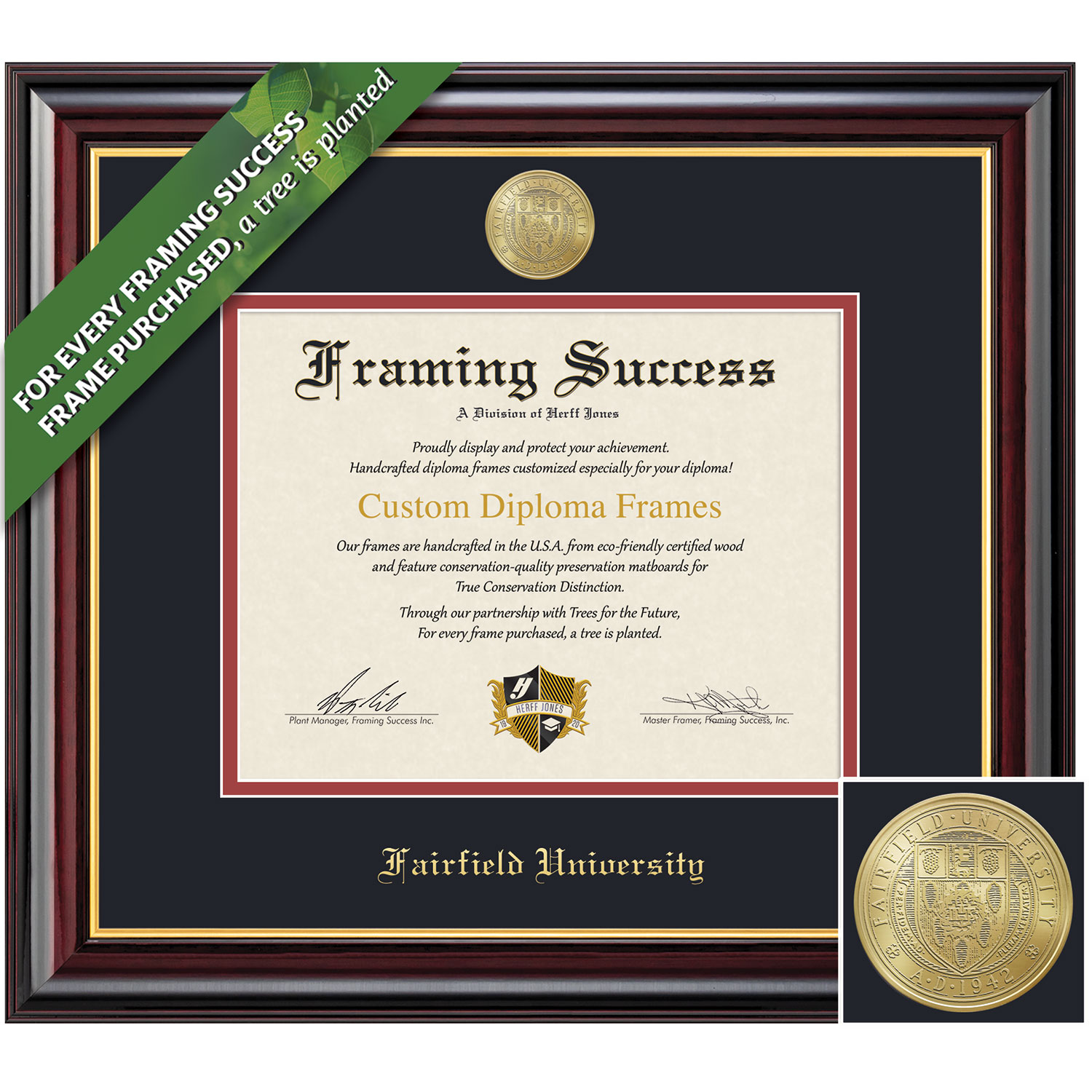 Framing Success 8.5 x 11 Windsor Gold Medallion Bachelors, Masters Diploma Frame