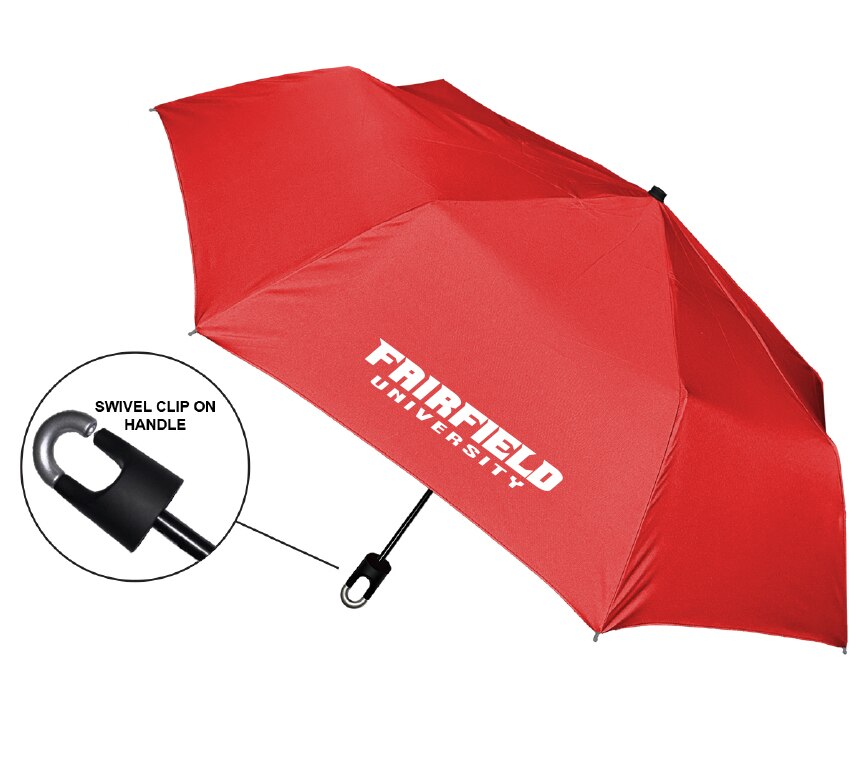 "Storm Clip" Mini Folding Emblematic Solid Umbrella 42" Coverage