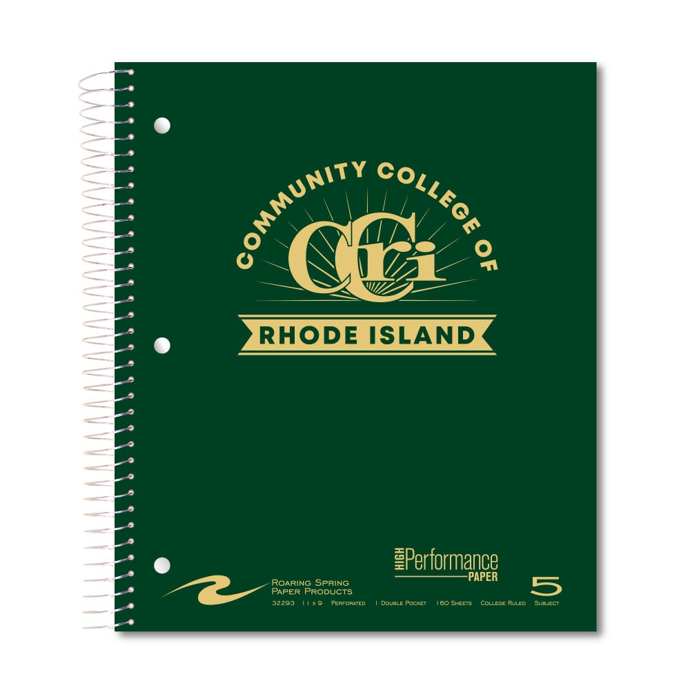 Roaring Premium 5 Subject Notebook, 8.5x11 College Ruled 20lb Paper, Pressboard Foil Cover