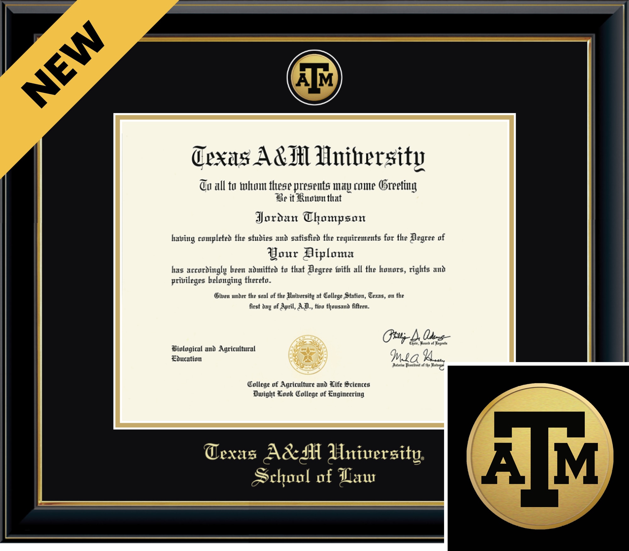 Church Hill Classics Onyx 12x16 Black Diploma Frame