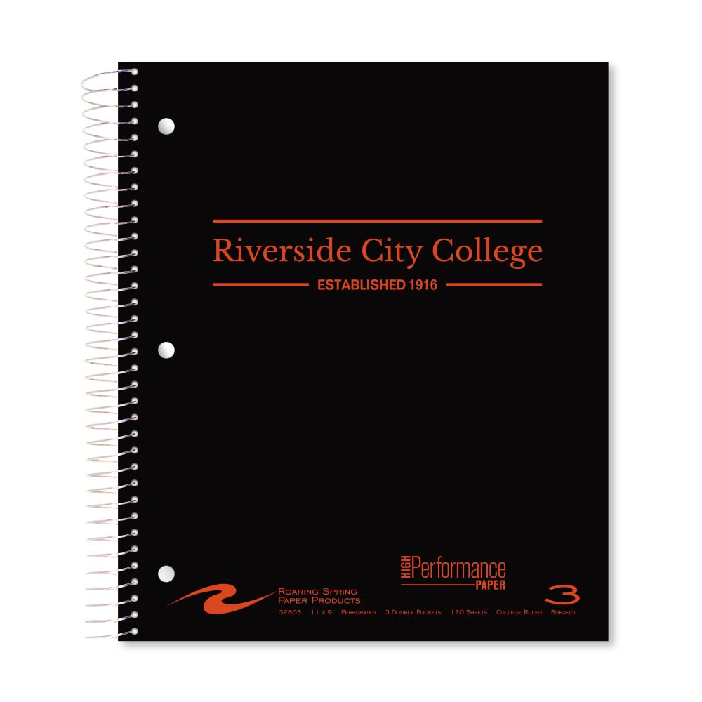 Roaring Premium 3 Subject Notebook, 8.5x11 College Ruled 20lb Paper, Pressboard Foil Cover