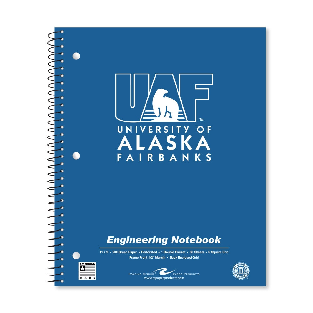School Spirit Engineering Notebook, Green Tint 20# Paper with 1 Double Pocket