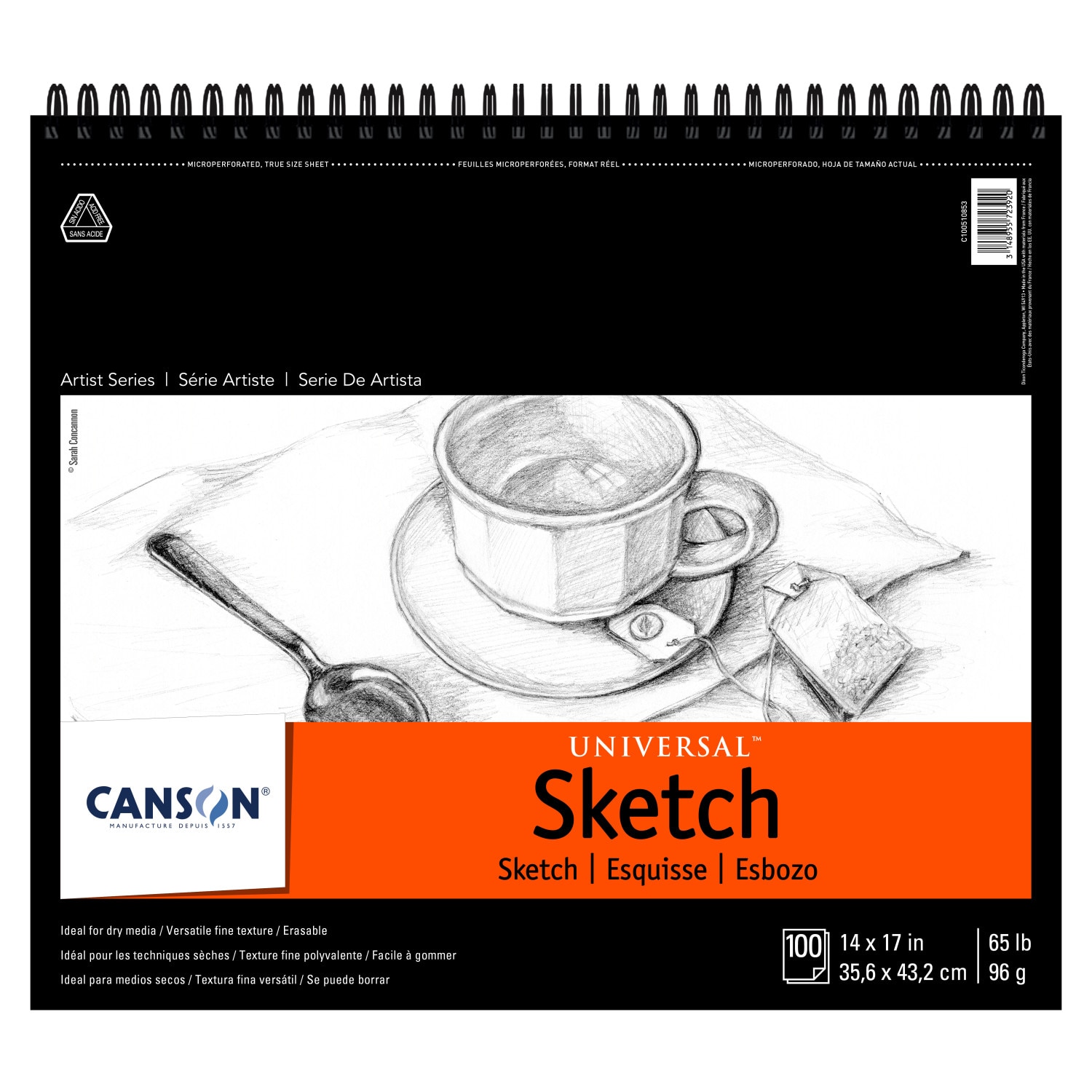 Canson Universal Heavy-Weight Sketch Pad,  14" x 17"