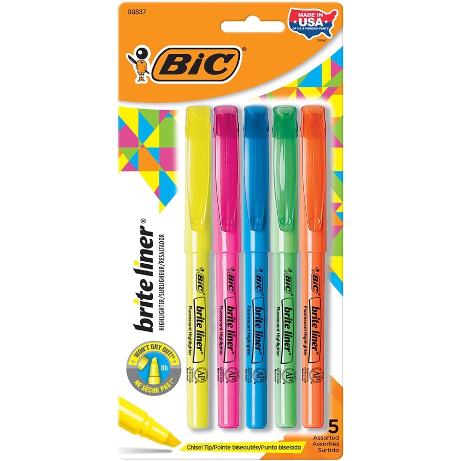 BIC Brite Liner Highlighter 5 Pack