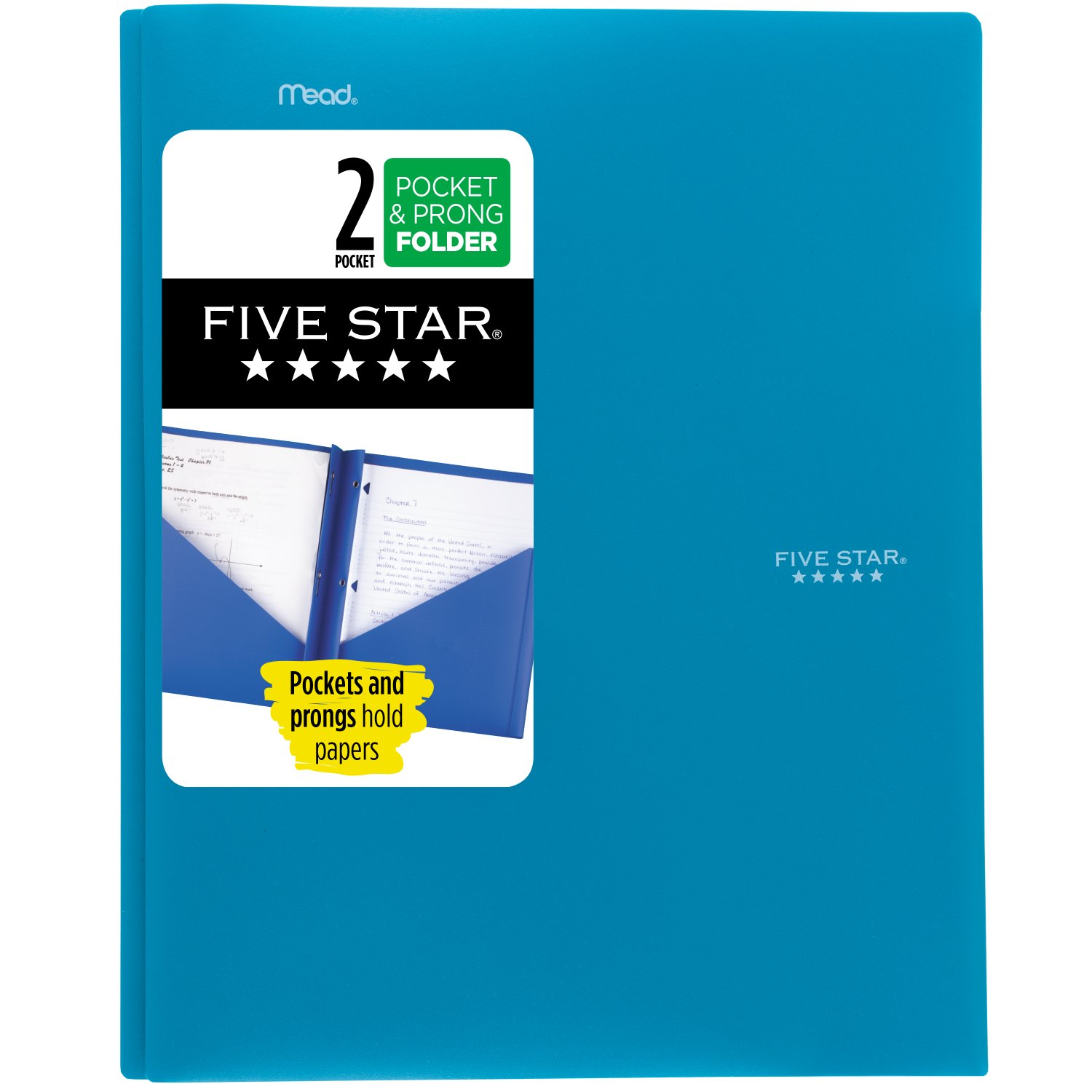Five Star Plastic Pocket and Prong Folder Assorted Colors
