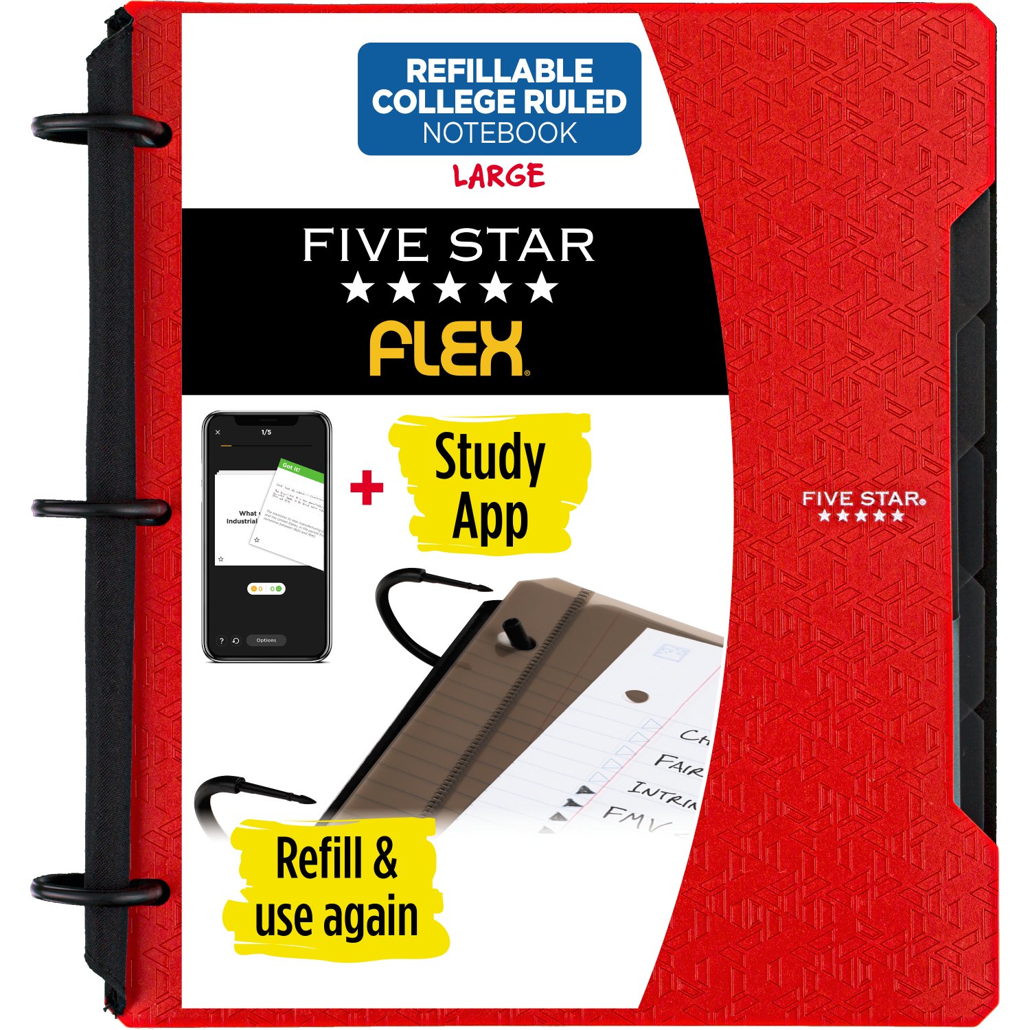 Five Star Flex 1 Hybrid Note Binder Assorted Colors