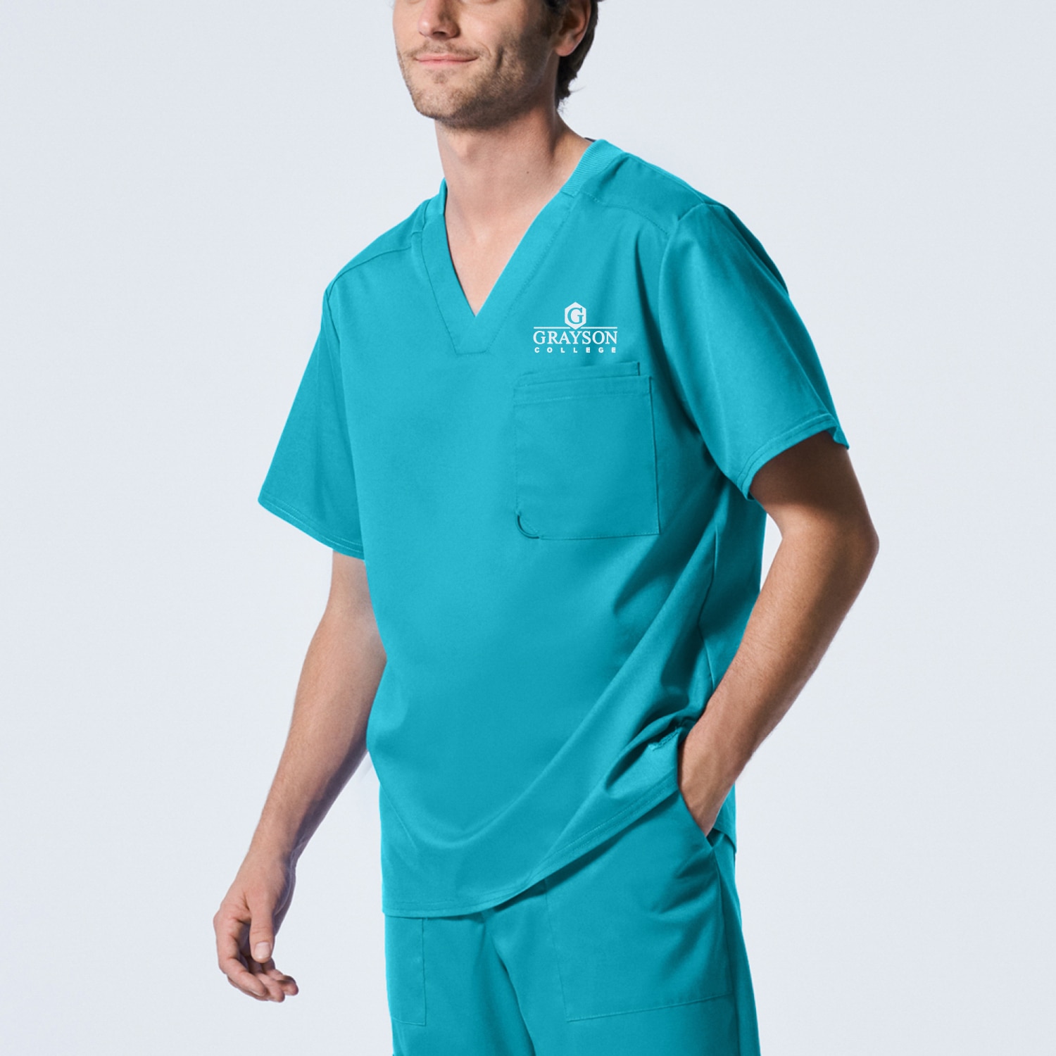 ProFlex Mens 2-Pocket V-Neck Scrub Top (LT108 Logoed)