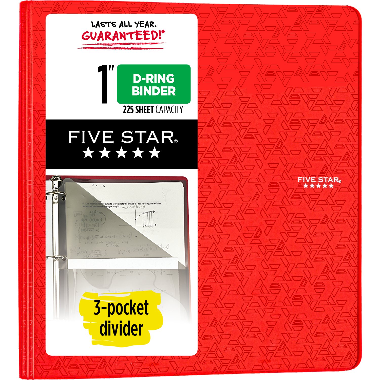 Five Star 1 Plastic Binder Assorted Colors 11 34 x 11