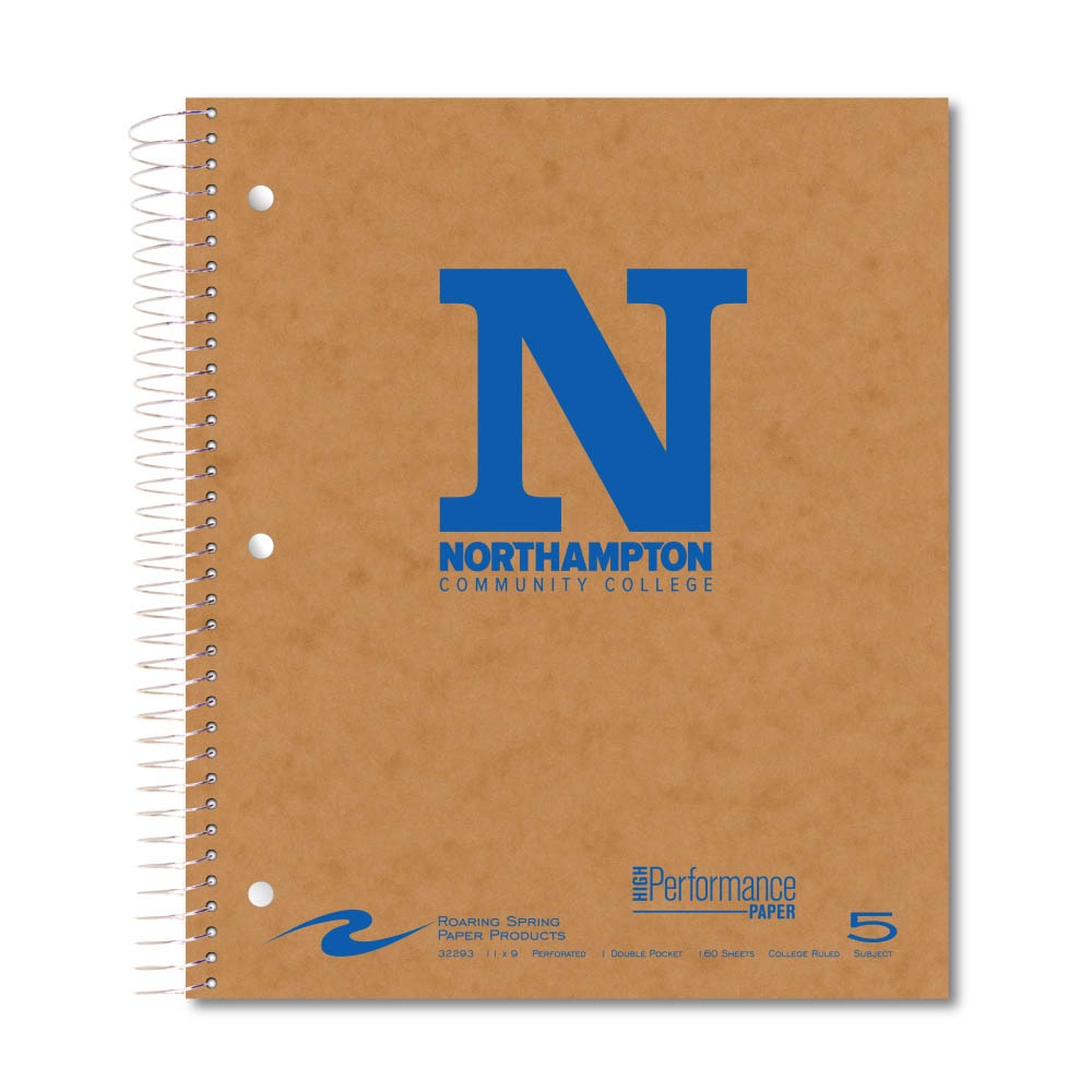 Roaring Premium 5 Subject Notebook, 8.5x11 College Ruled 20lb Paper, Pressboard Foil Cover