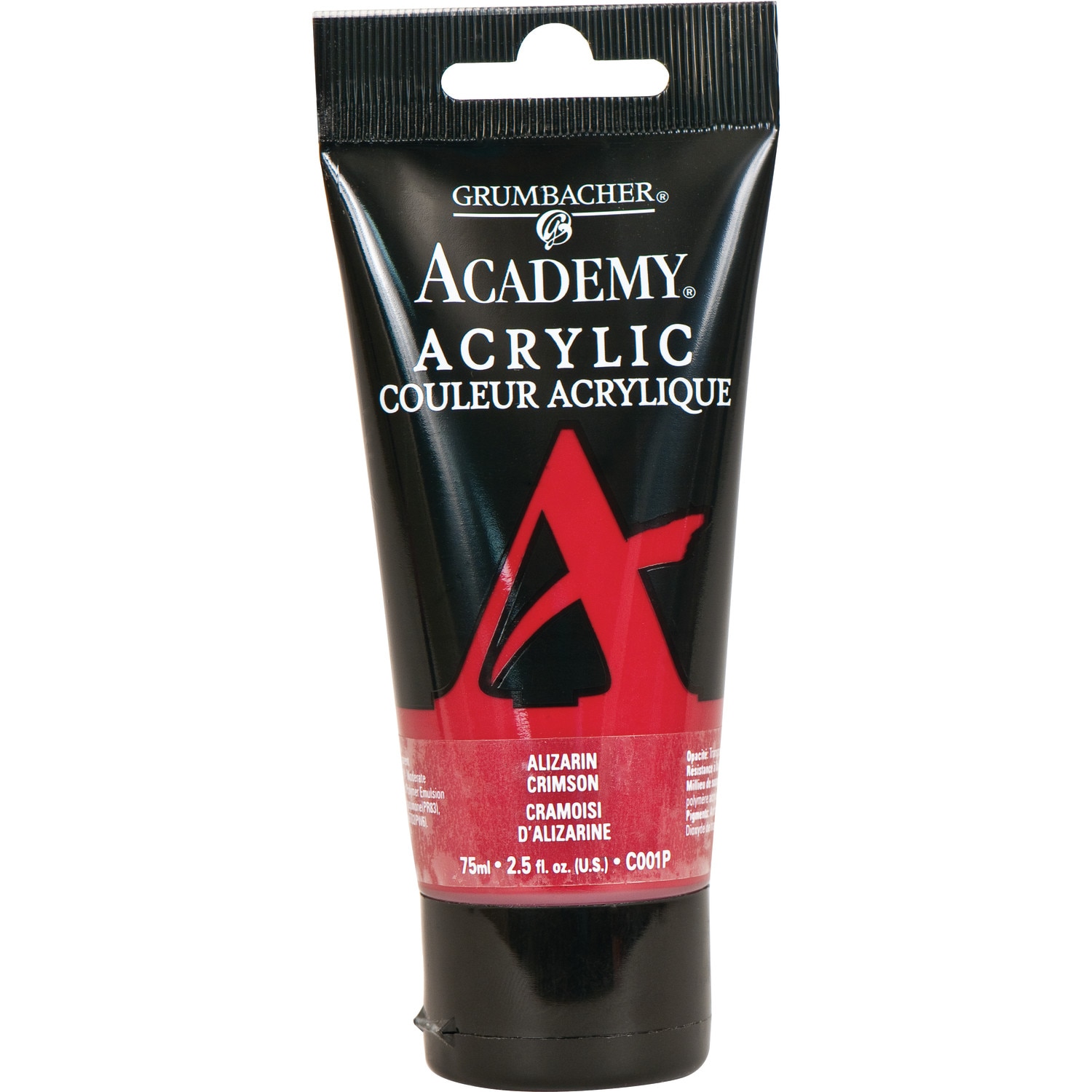 Grumbacher Academy Acrylic, 75ml Tube, Alizarin Crimson