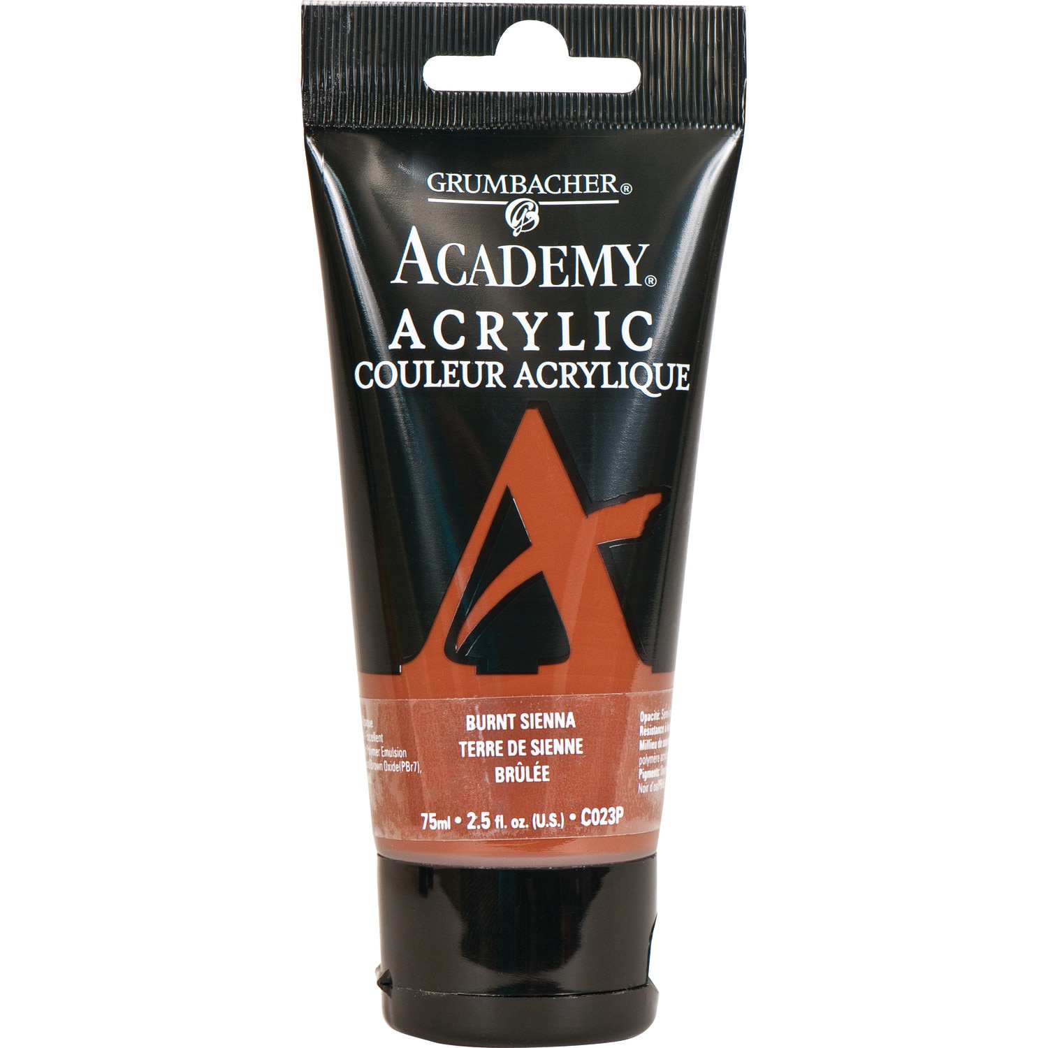 Grumbacher Academy Acrylic, 75ml Tube, Burnt Sienna