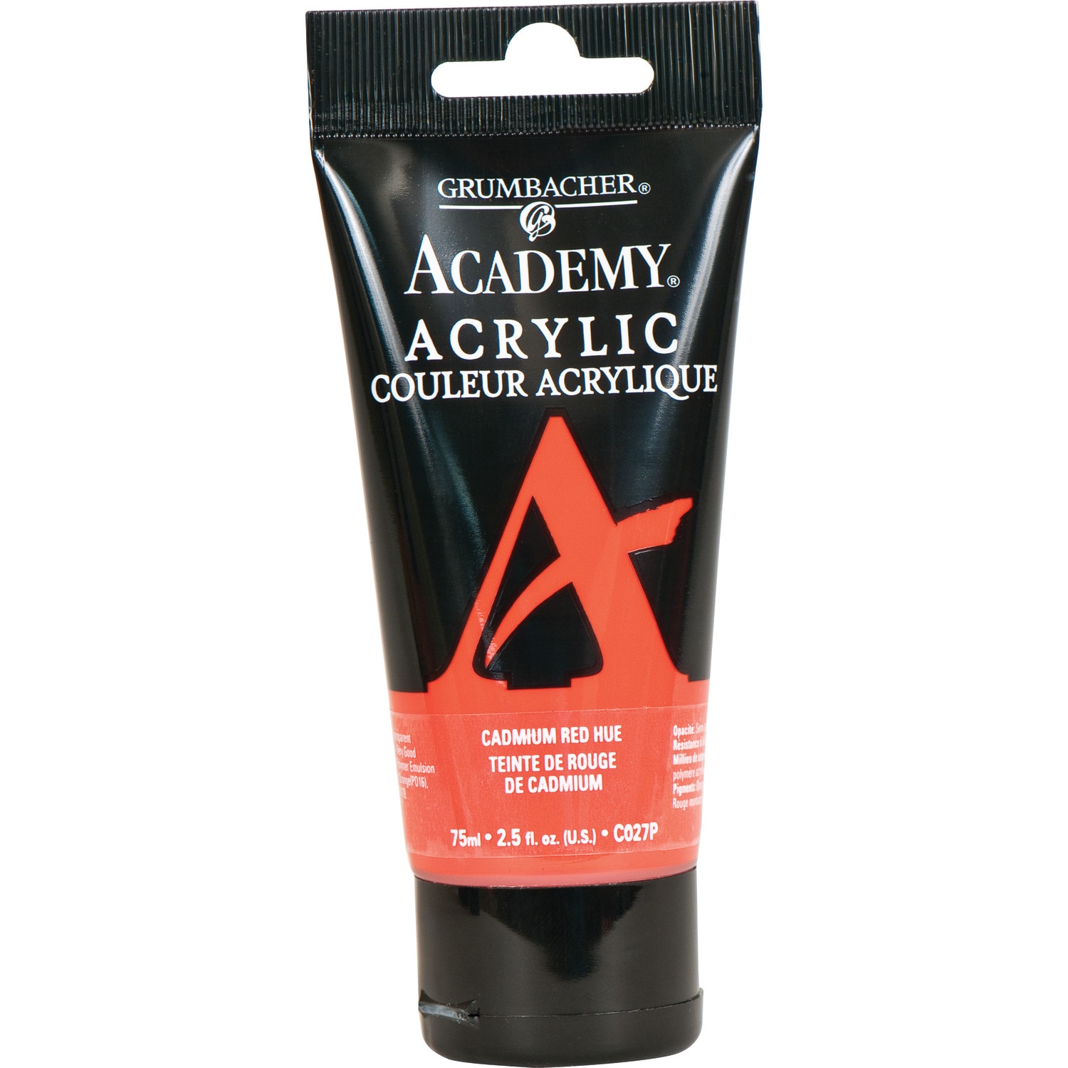 Grumbacher Academy Acrylic, 75ml Tube, Cadmium Red