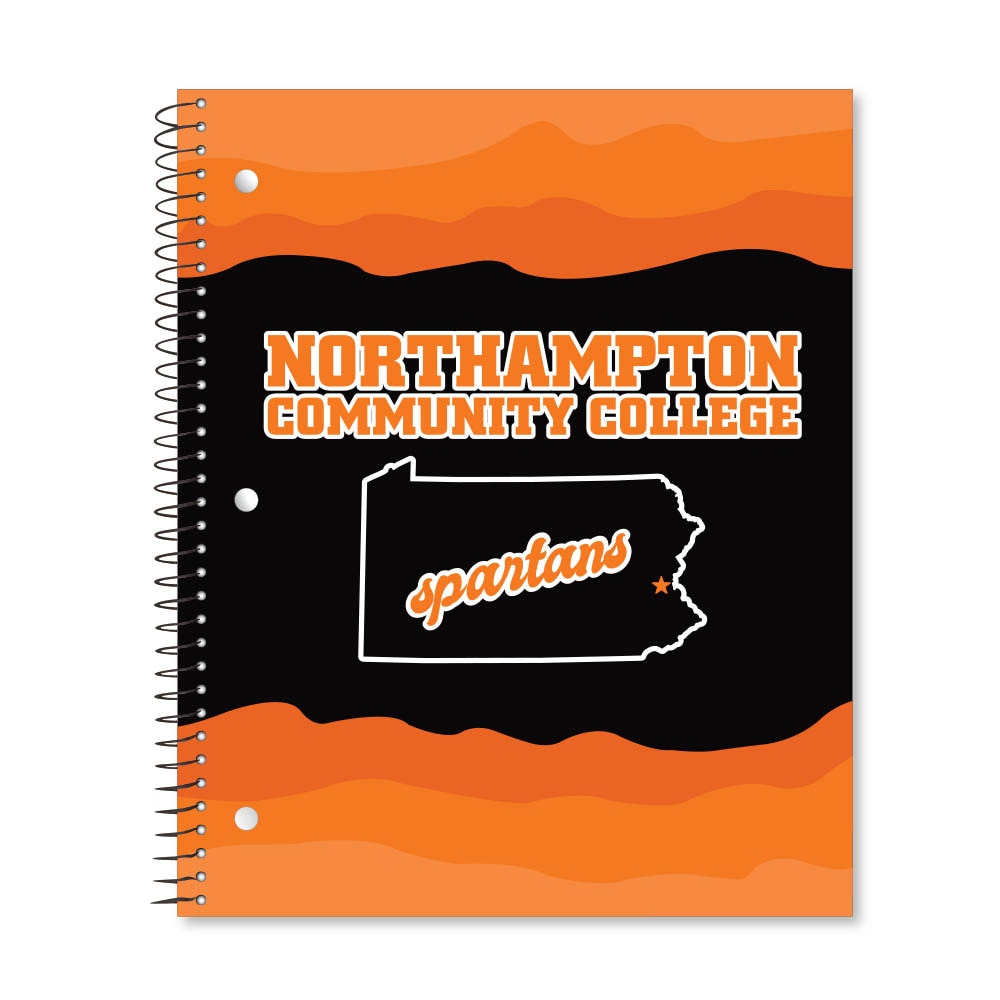 Digi State Outline 3 Subject 11"x9" College Ruled Spiral Notebook