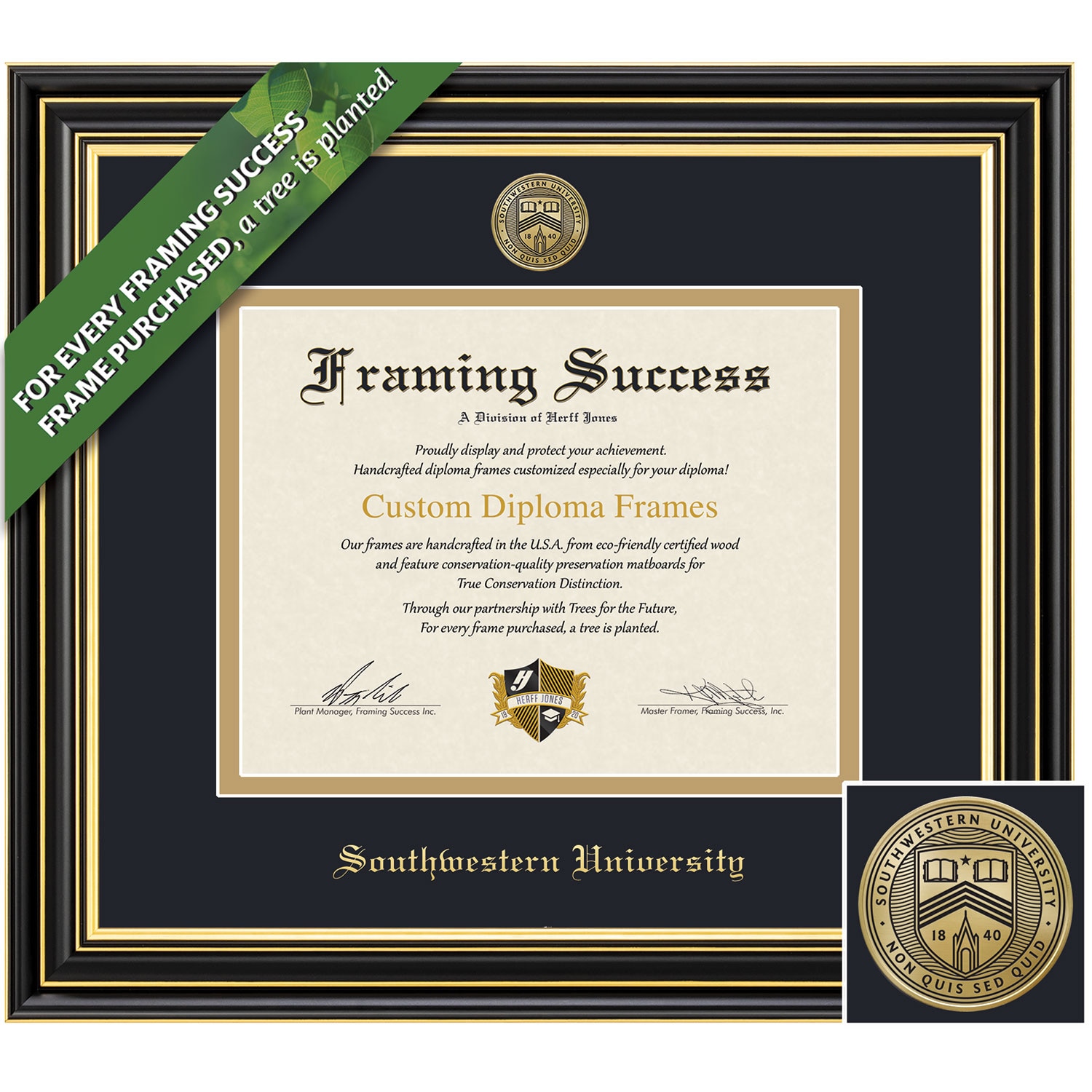 Framing Success 8.5 x 11 Prestige Gold Medallion Bachelors Diploma Frame