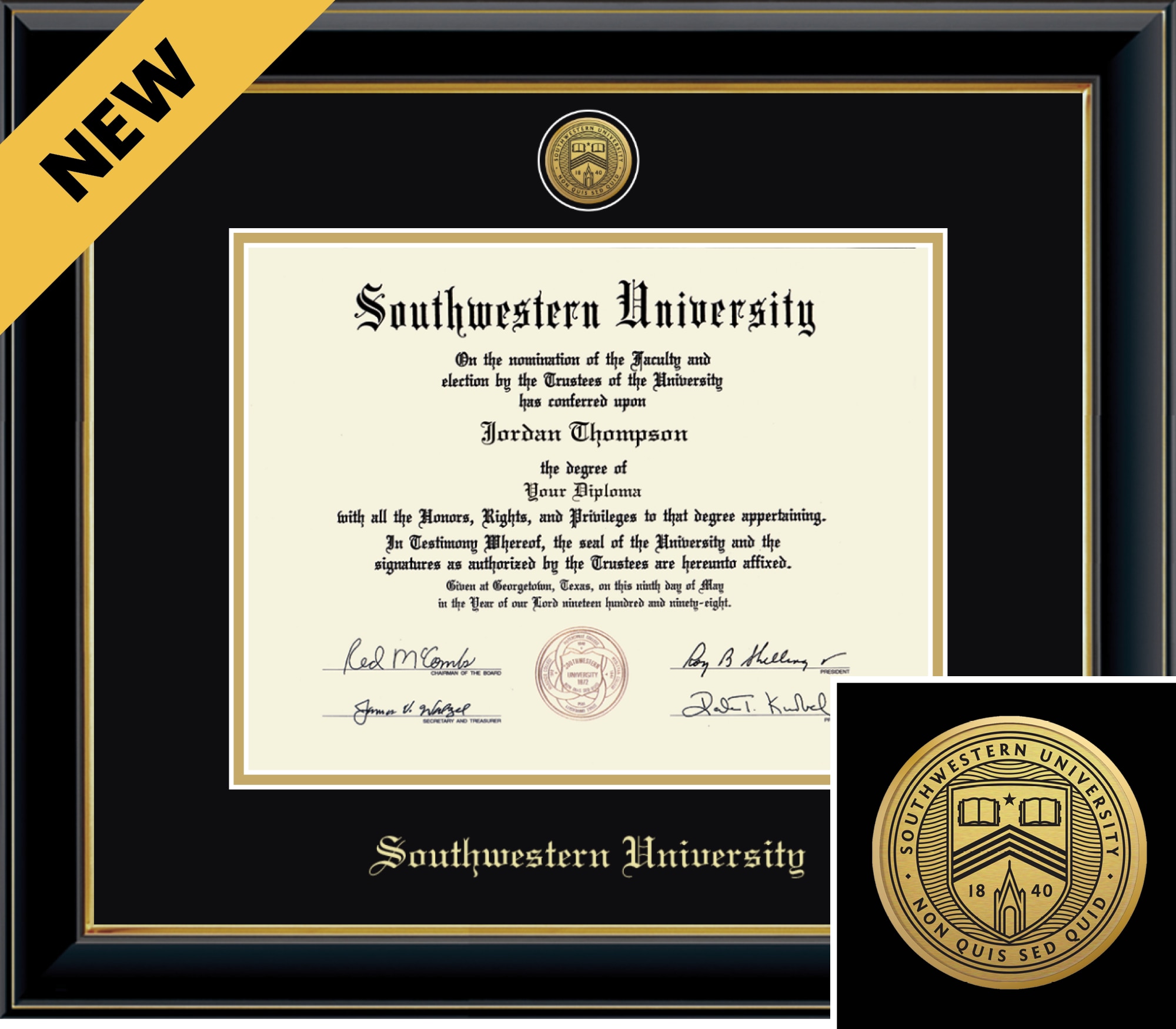 Church Hill Classics Onyx 8.5x11 Black Diploma Frame