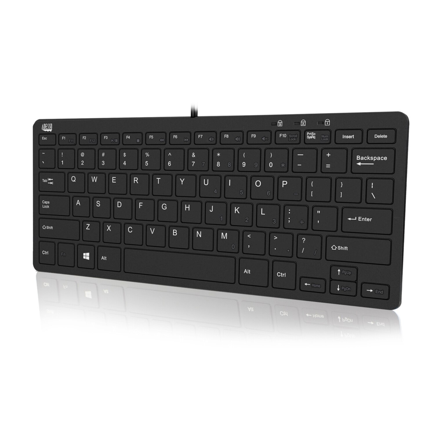 Adesso SlimTouch Mini USB Keyboard w Hubs