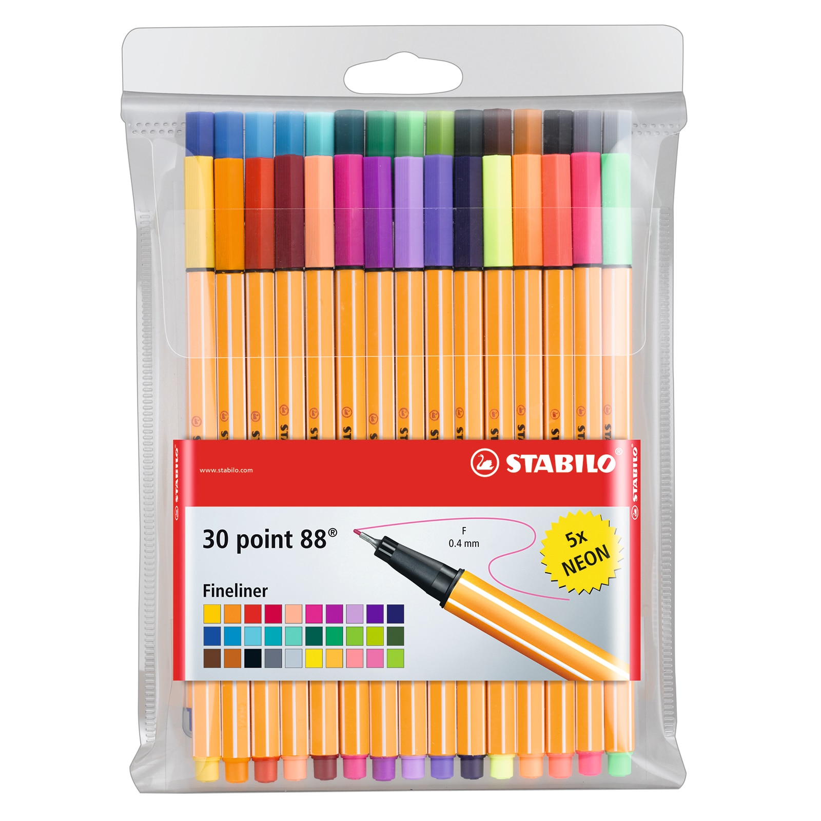 STABILO Point 88 Pen Set, 30-Color Wallet Set