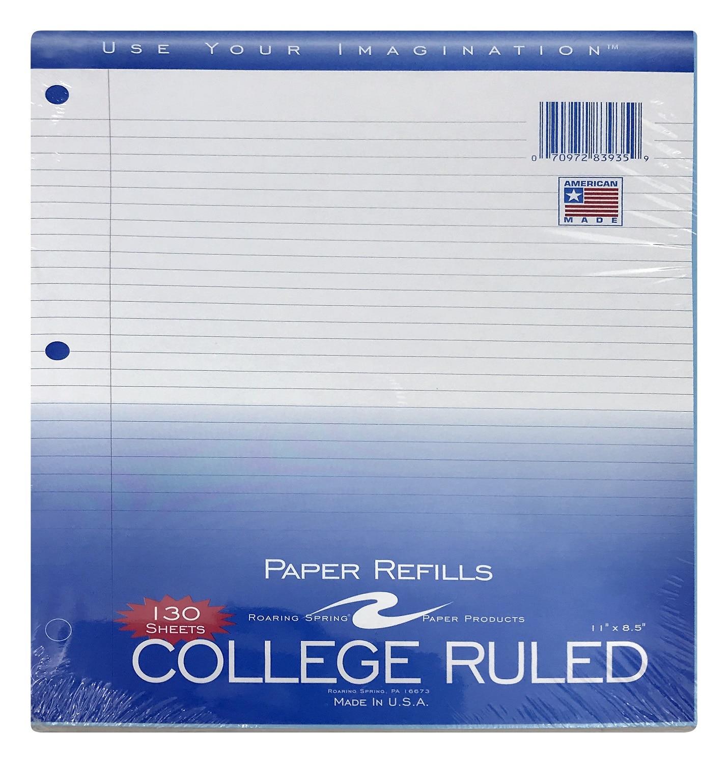 Roaring Spring College Ruled Filler Paper, 11X8.5, 130 Sheets