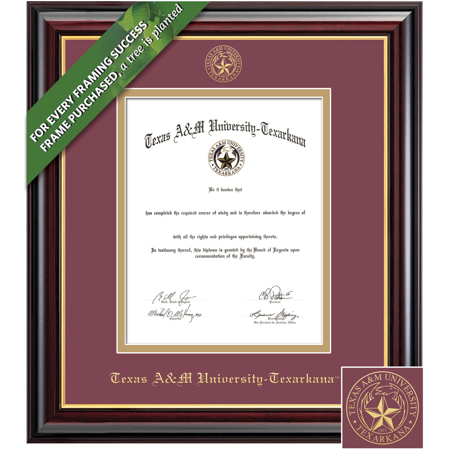 Framing Success 14 x 11 Windsor Gold Embossed School Seal Bachelors, Masters Diploma Frame