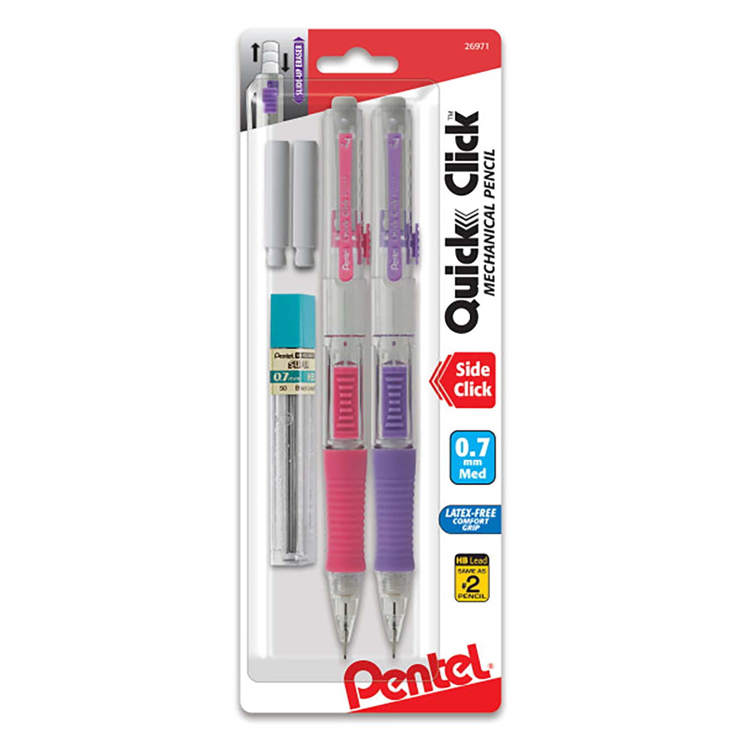 Pentel Quick Click Mechanical Pencil 0.7mm 2Pack