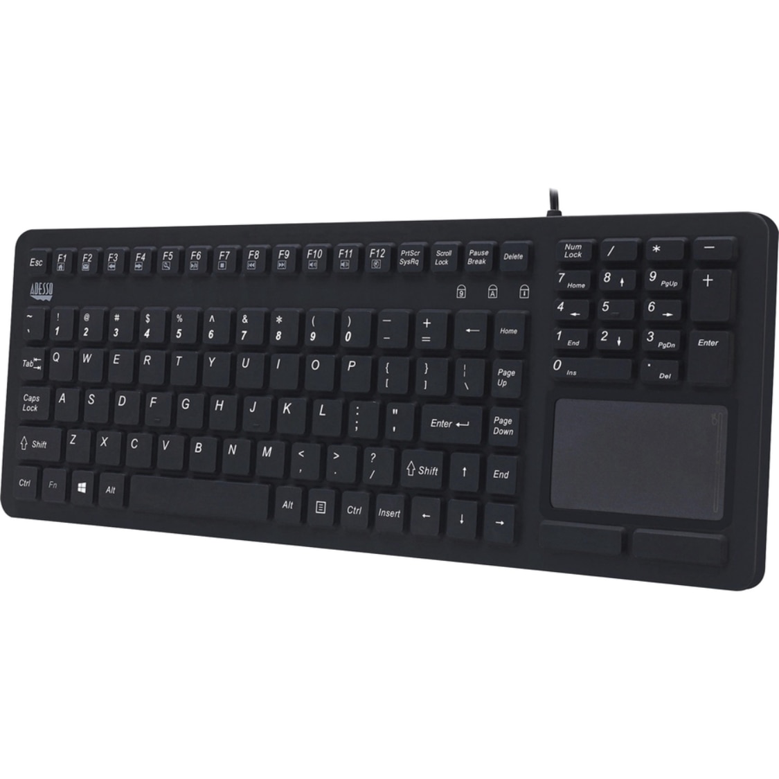 Adesso Waterproof Touchpad Keyboard White Silicone