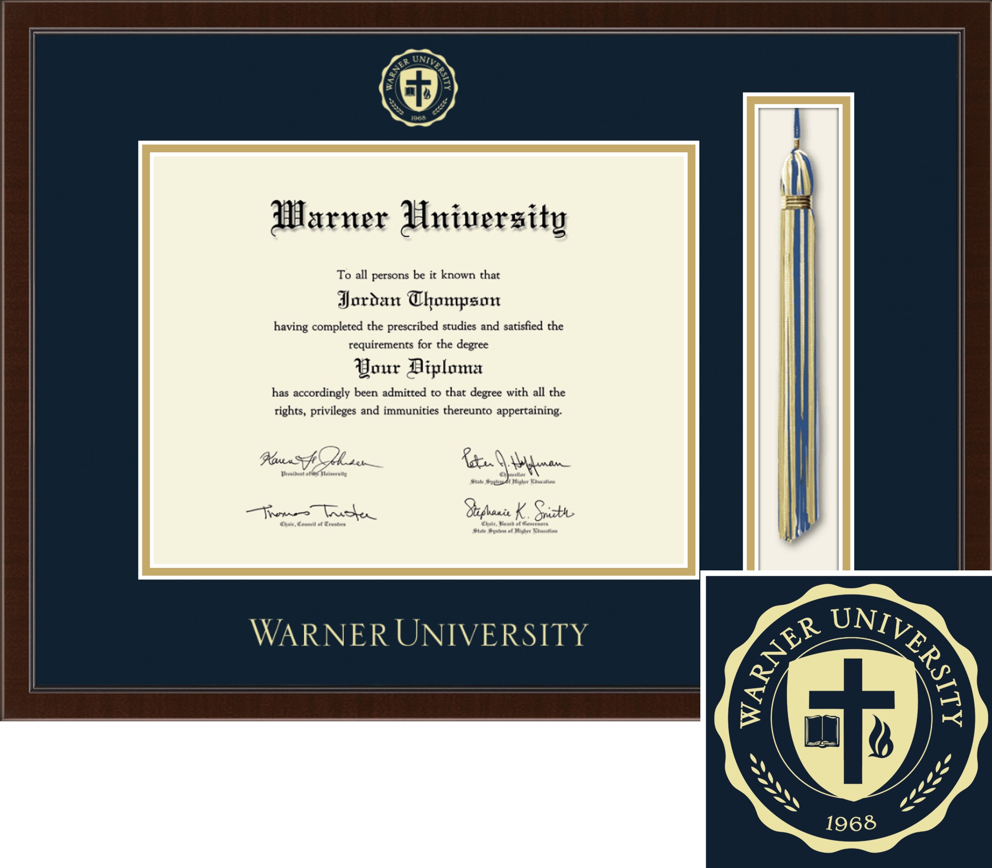 Church Hill Classics Tassel 8.5x11 Walnut Diploma Frame