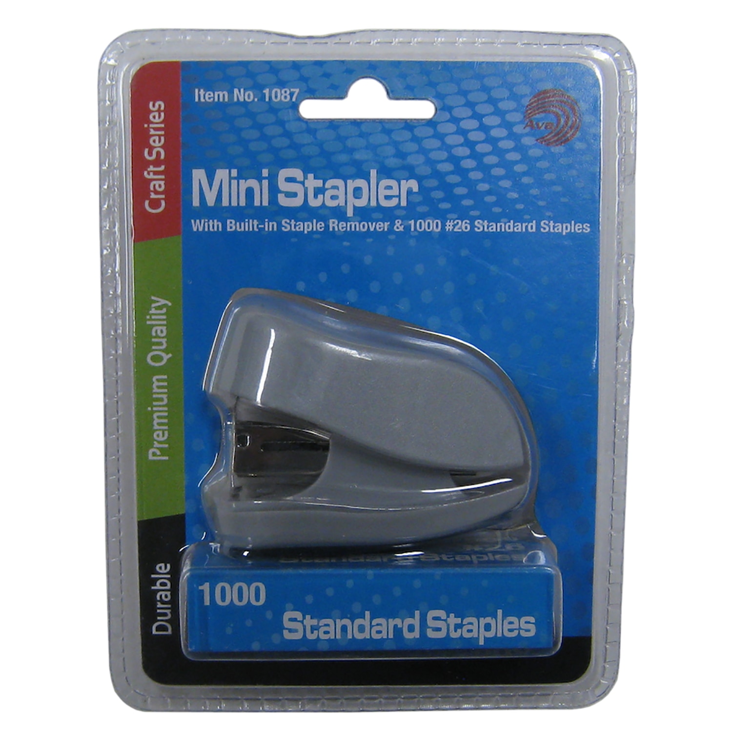 Avantix Mini Stapler with Builtin Staple Remover & 1000 Standard Staples Set