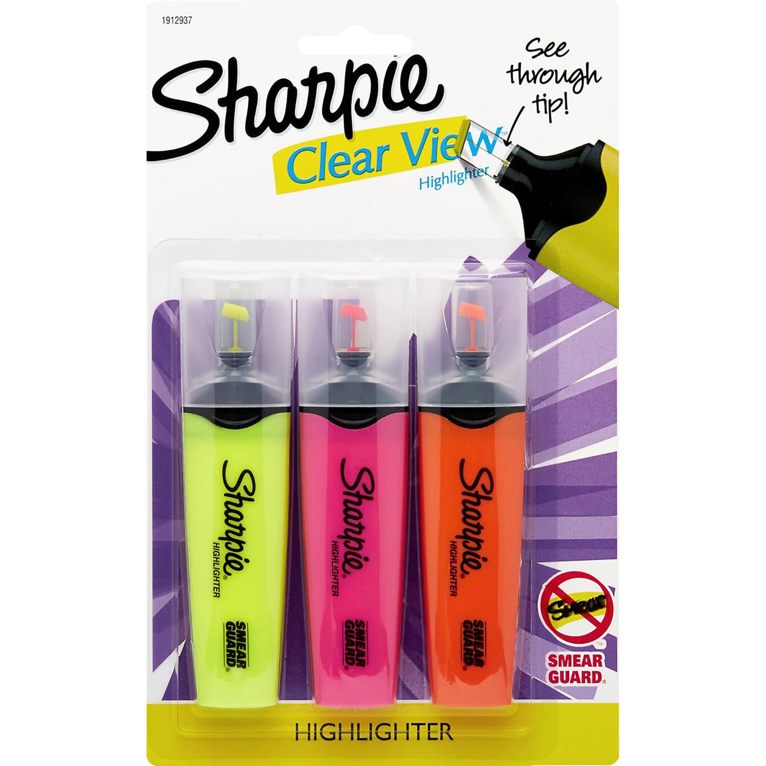 Sharpie Clear View Tank Highlighters Assorted 3ct