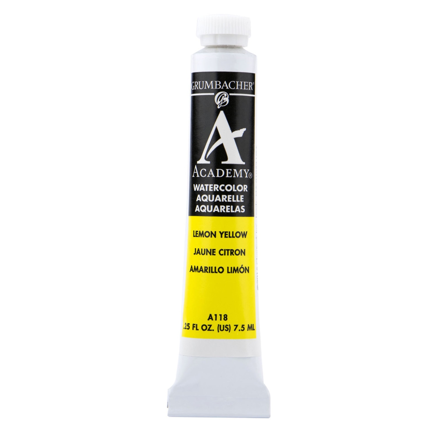 Grumbacher Academy Watercolor, 7.5ml Tube, Lemon Yellow