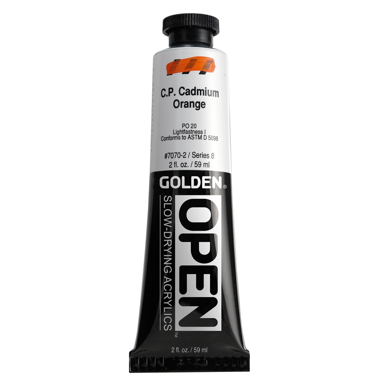 Golden(R) OPEN Acrylic, 2 oz., C.P. Cadmium Orange