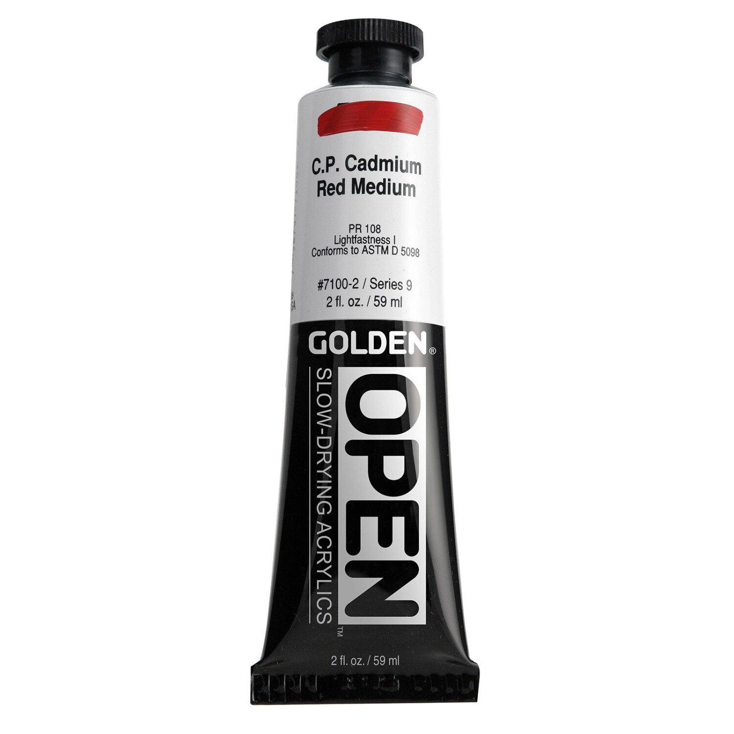 Golden(R) OPEN Acrylic, 2 oz., C.P. Cadmium Red Medium