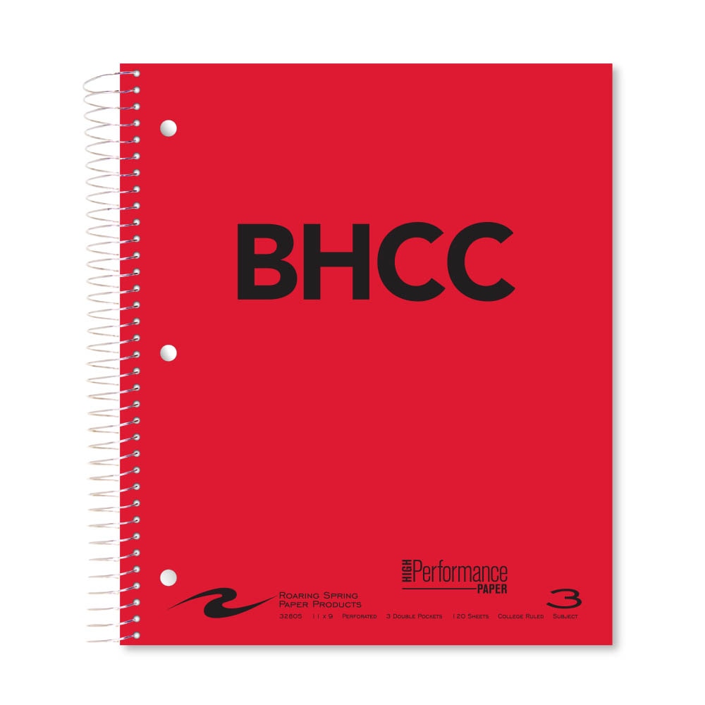 Roaring Premium 3 Subject Notebook, 8.5x11 College Ruled 20lb Paper, Pressboard Foil Cover