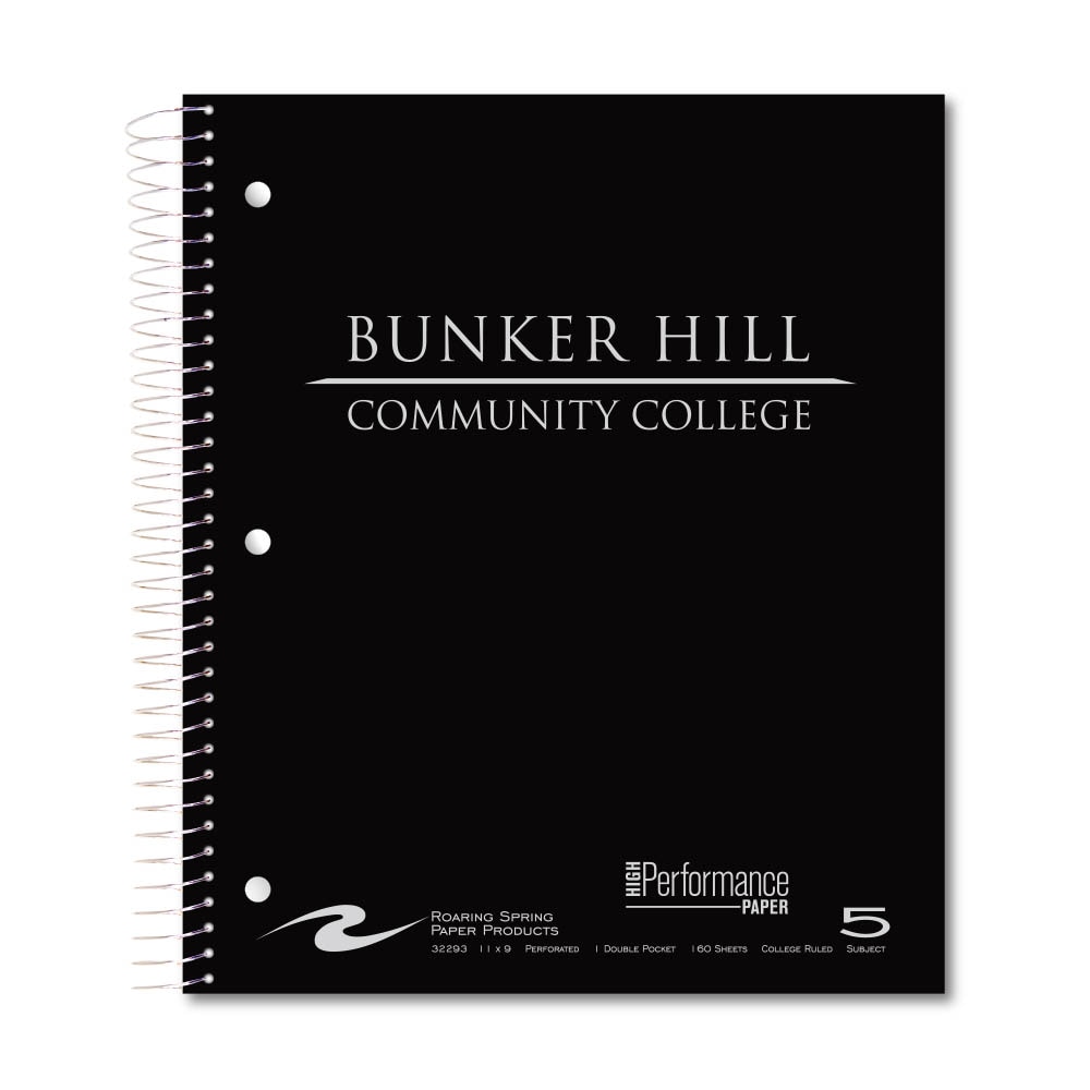 Roaring Premium 5 Subject Notebook, 8.5x11 College Ruled 20lb Paper, Pressboard Foil Cover