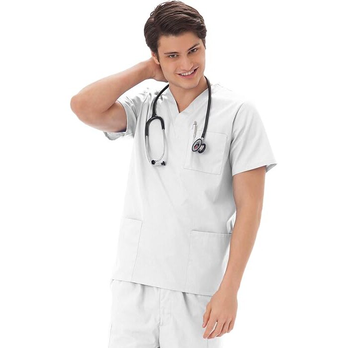 Unisex Three Pocket Scrub Top