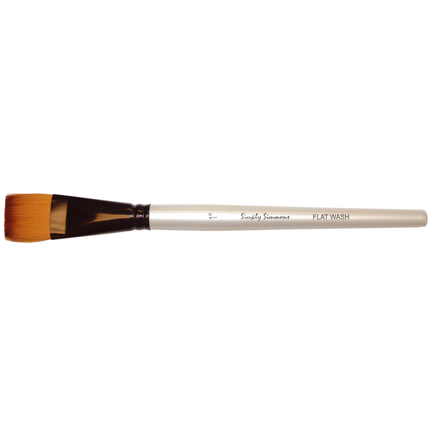 Robert Simmons Simply Simmons Short Handle Brush, Flat Wash, 1"