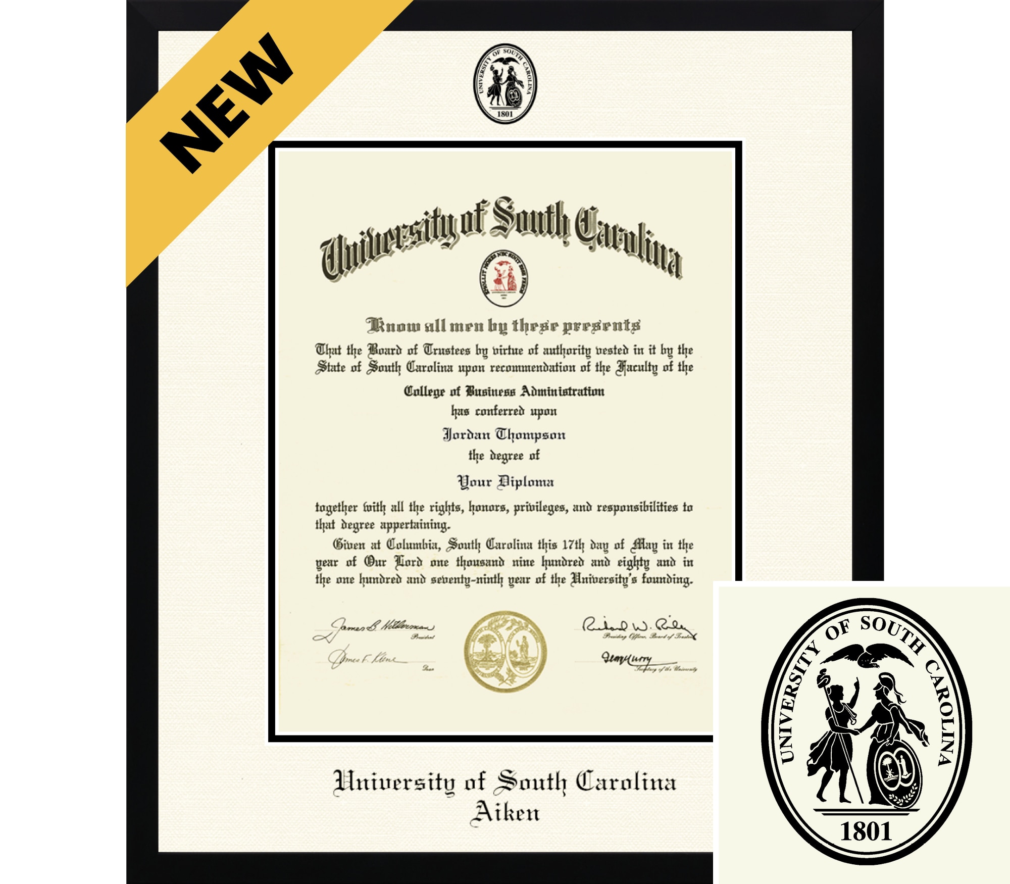 Church Hill Classics Dimensions ICON 11x14 Black Diploma Frame