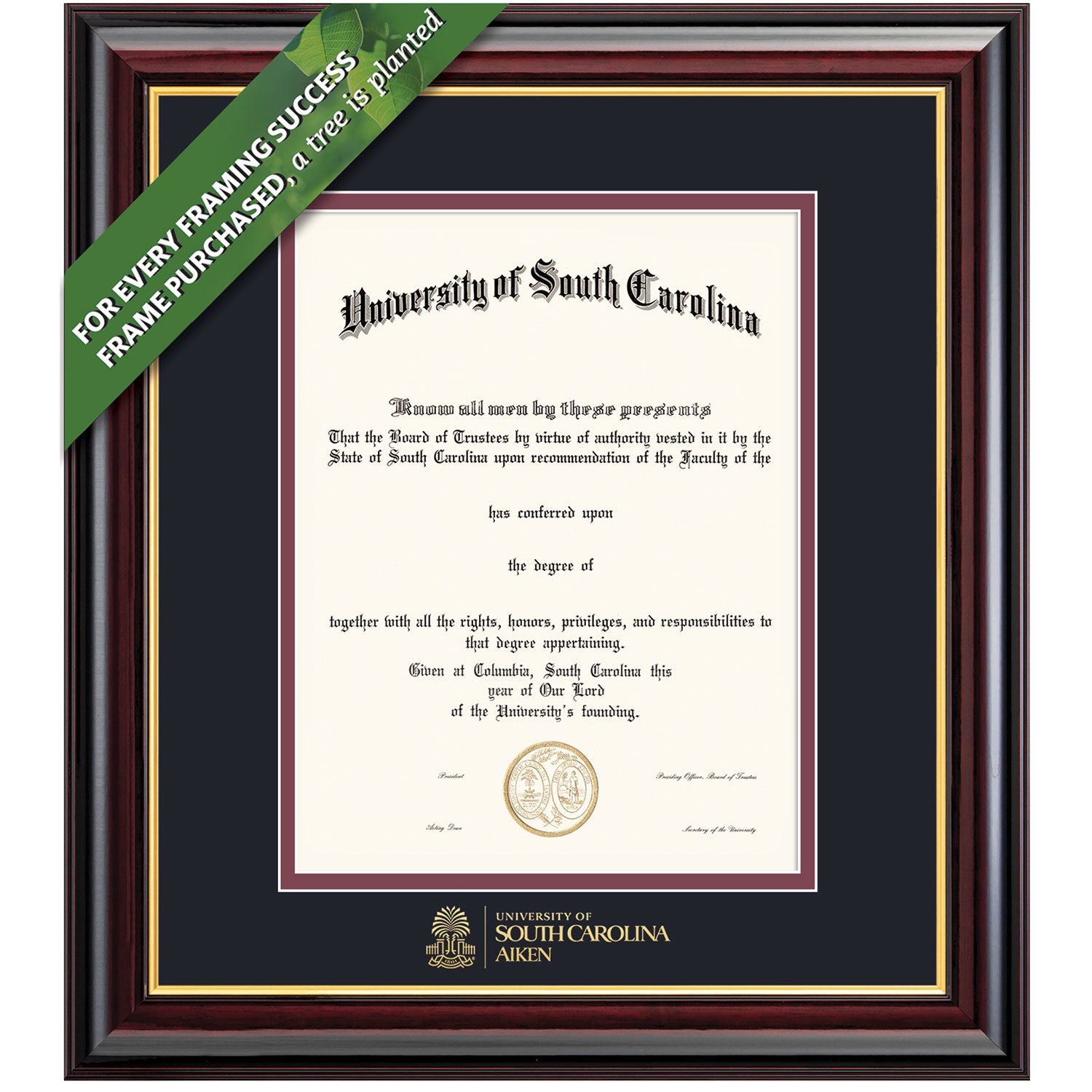 Framing Success 14 x 11 Windsor Gold Embossed School Name Bachelors, Masters Diploma Frame