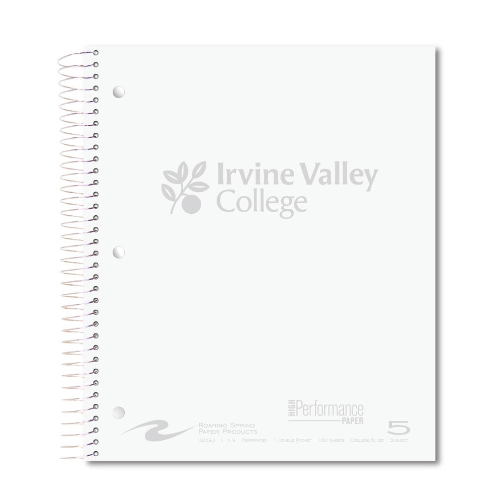 Roaring Premium 5 Subject Notebook, 8.5x11 College Ruled 20lb Paper, Pressboard Foil Cover
