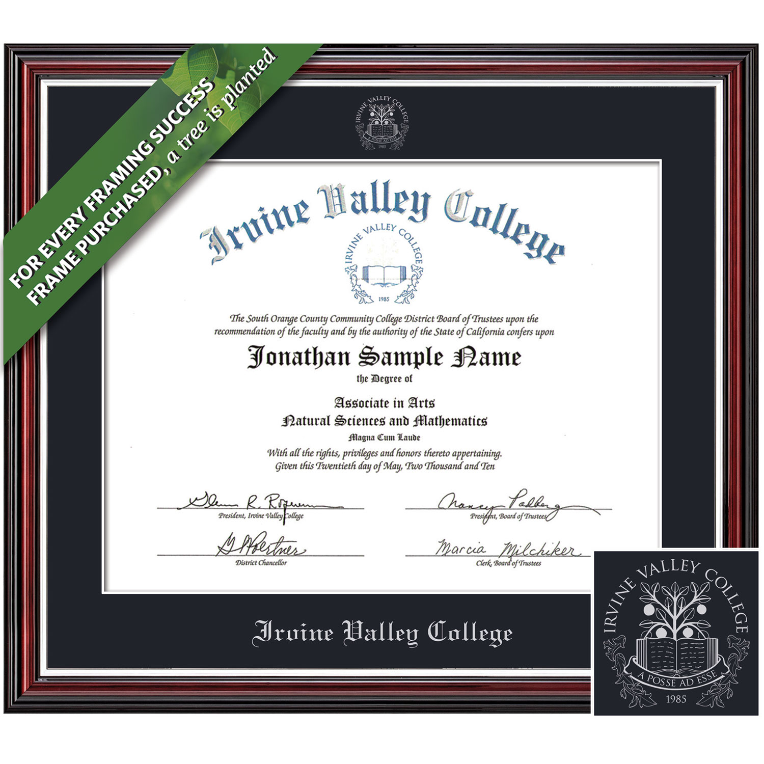 Framing Success 8 x 10 Scholastic Silver Embossed School Seal Associates Diploma Frame
