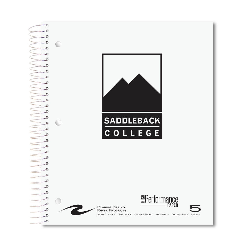 Roaring Premium 5 Subject Notebook, 8.5x11 College Ruled 20lb Paper, Pressboard Foil Cover