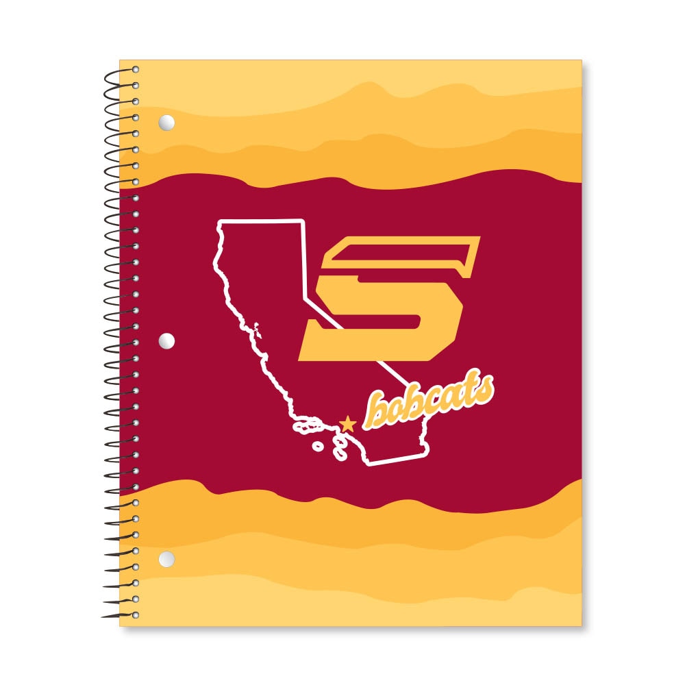 Digi State Outline 3 Subject 11"x9" College Ruled Spiral Notebook