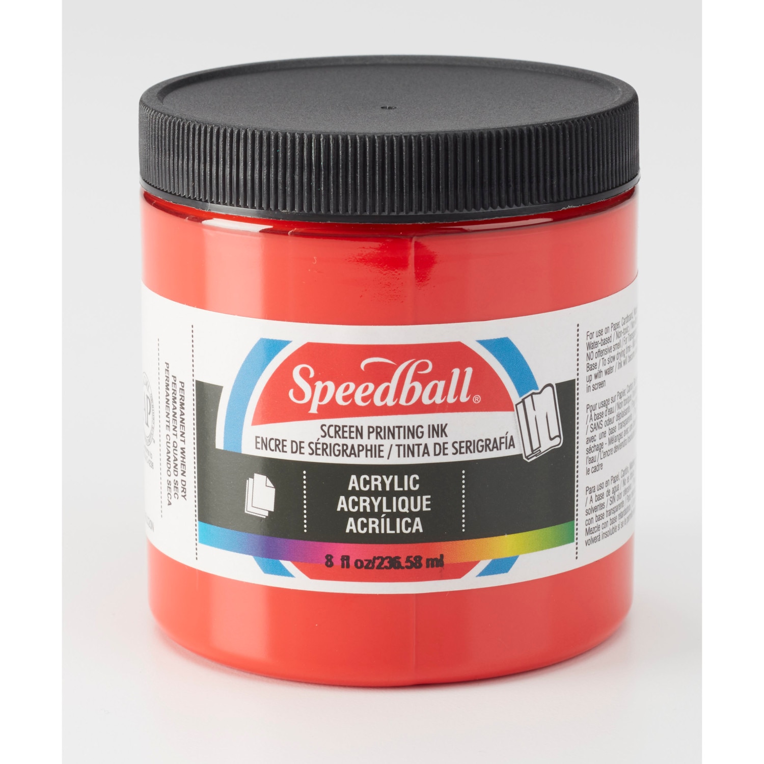 Speedball Permanent Acrylic Screen Printing Ink, 8 oz., Medium Red