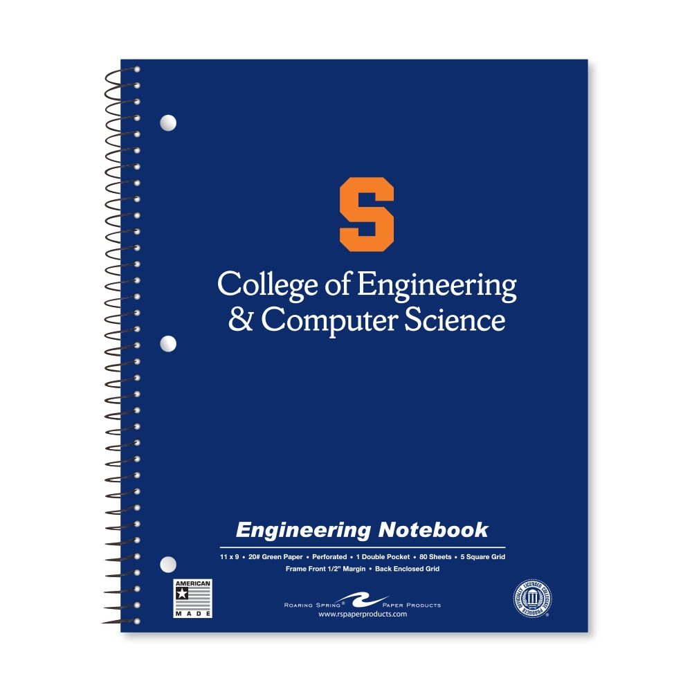 School Spirit Engineering Notebook, Green Tint 20# Paper with 1 Double Pocket