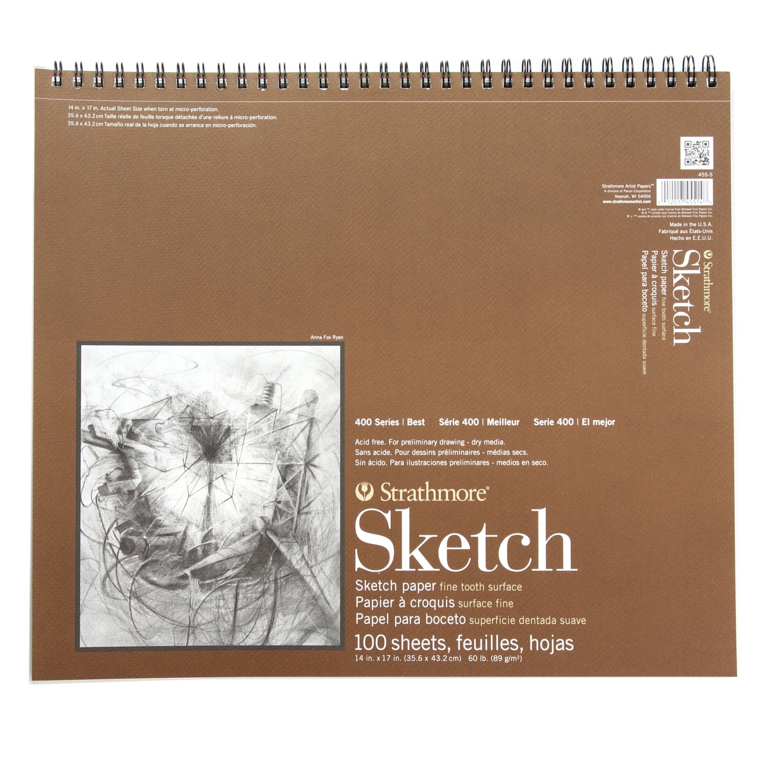 Strathmore Sketch Paper Pad, 400 Series, 14" x 17", 100 Sheets