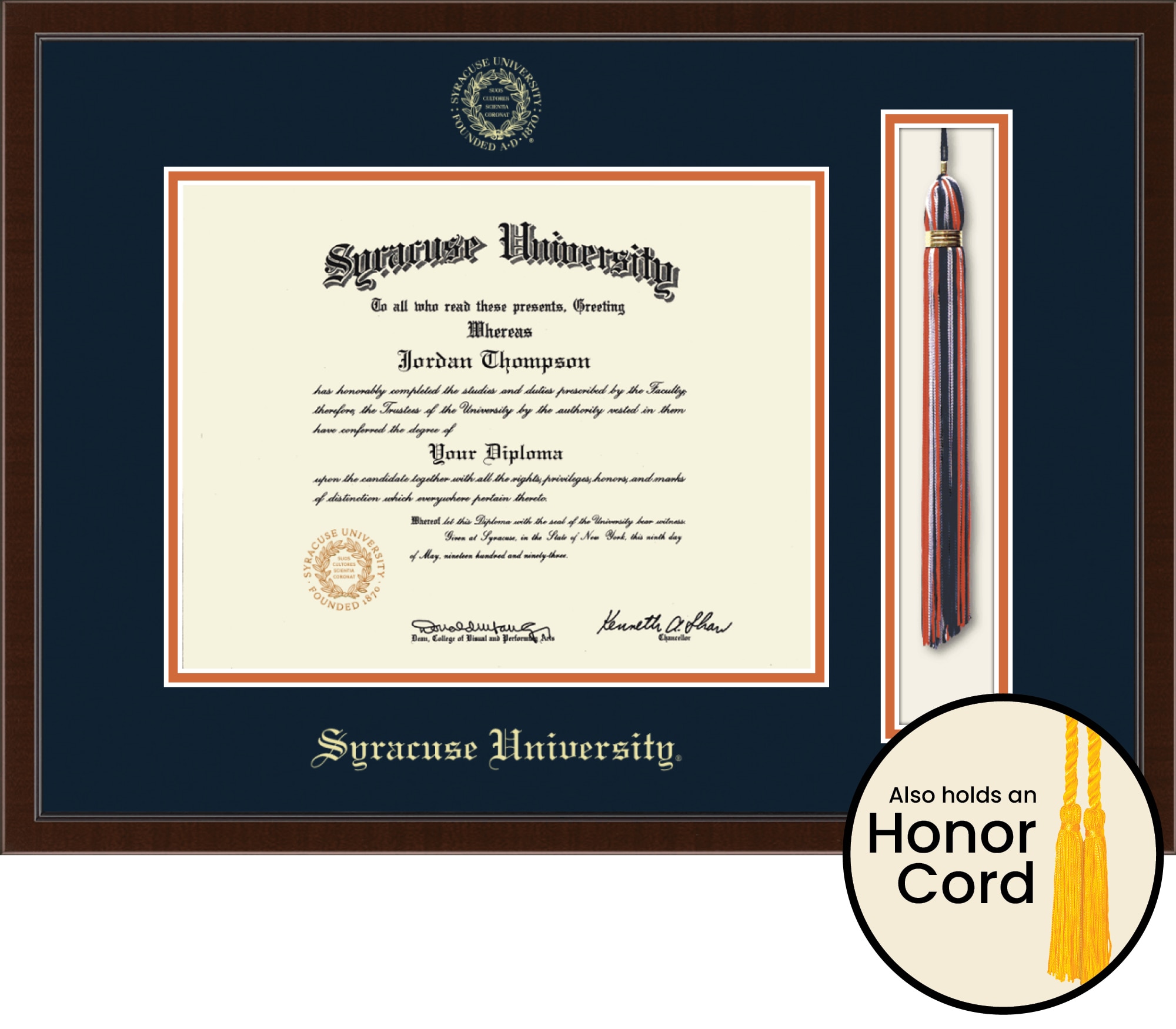 Church Hill Classics Tassel 8.5x11 Walnut Diploma Frame