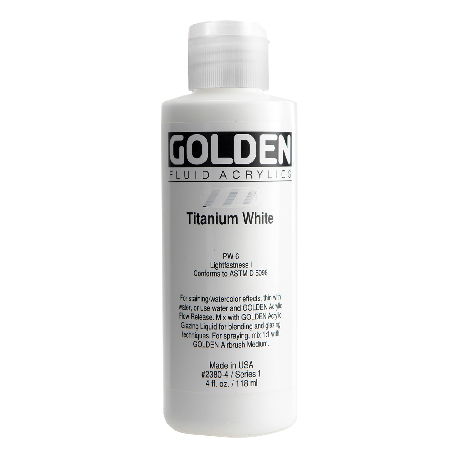 Golden(R) Fluid Acrylic, 4 oz., Titanium White